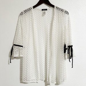 NEW Onyx Jacquard Lace Bell Sleeve Cardigan